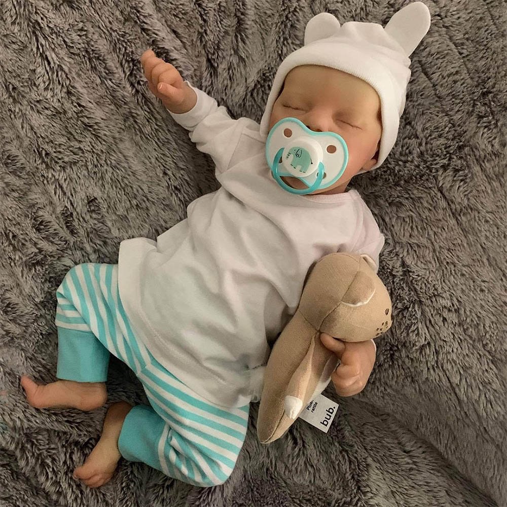 17"Real Lifelike Sleeping Reborn Baby Doll Girl Named Zenobia
