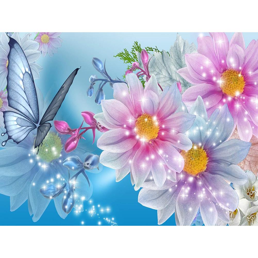 

40*30CM - Flower - Round Drill Diamond Painting, 501 Original