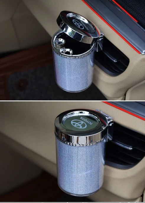 Car ashtray with LED light creative personality with cover