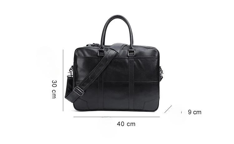 Retro Men's Leather Brifecase 15.6 Laptop Portable Bag