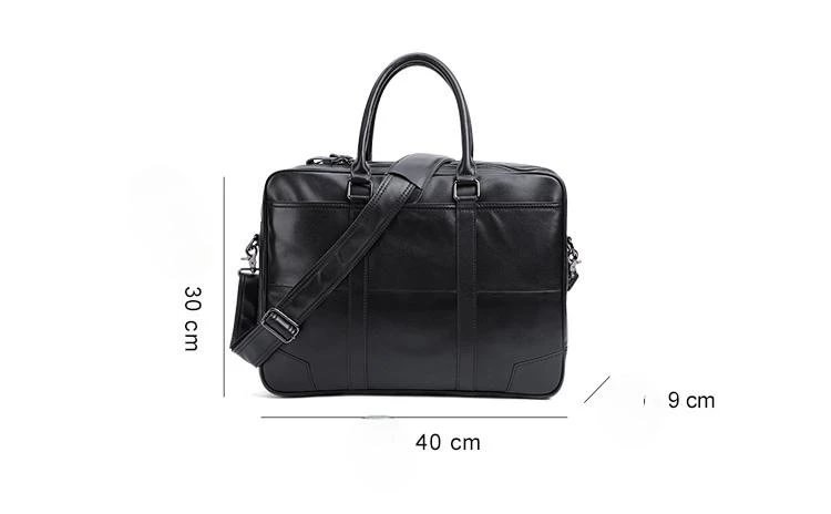 Retro Men's Leather Brifecase 15.6 Laptop Portable Bag