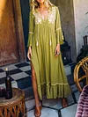 Loose And Casual Solid Color Flared Sleeves Maxi Dresses