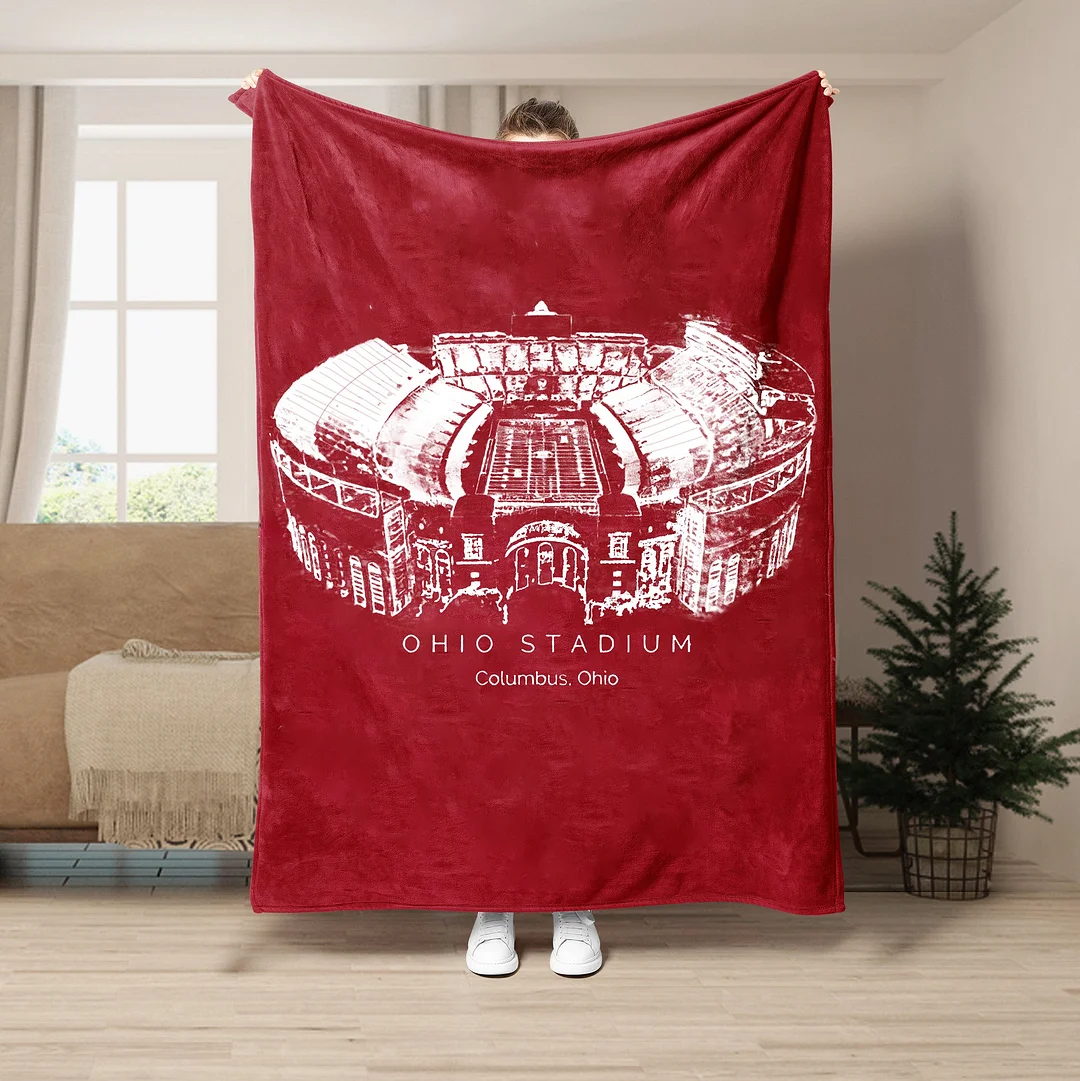 Ohio State Buckeyes Sherpa Fleece Blanket Gifts for NCAA Fans