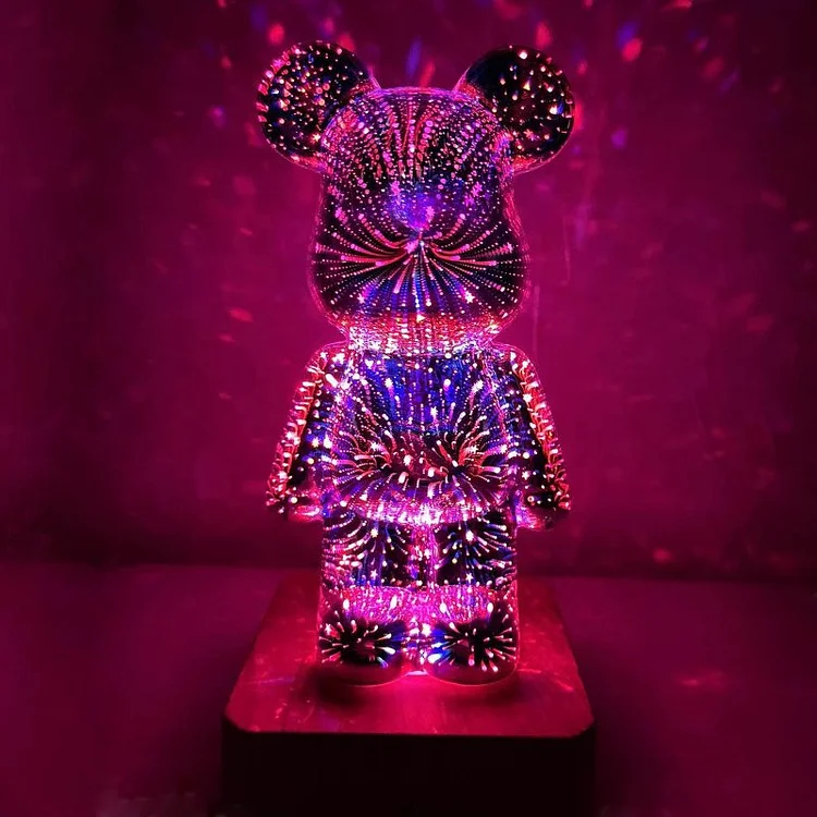 3D Fireworks Colorful Bear Night Light - Appledas