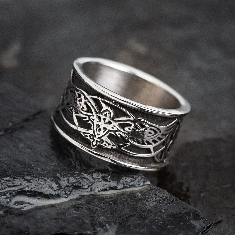 Coutureaura Viking Retro Raven Chunky Ring