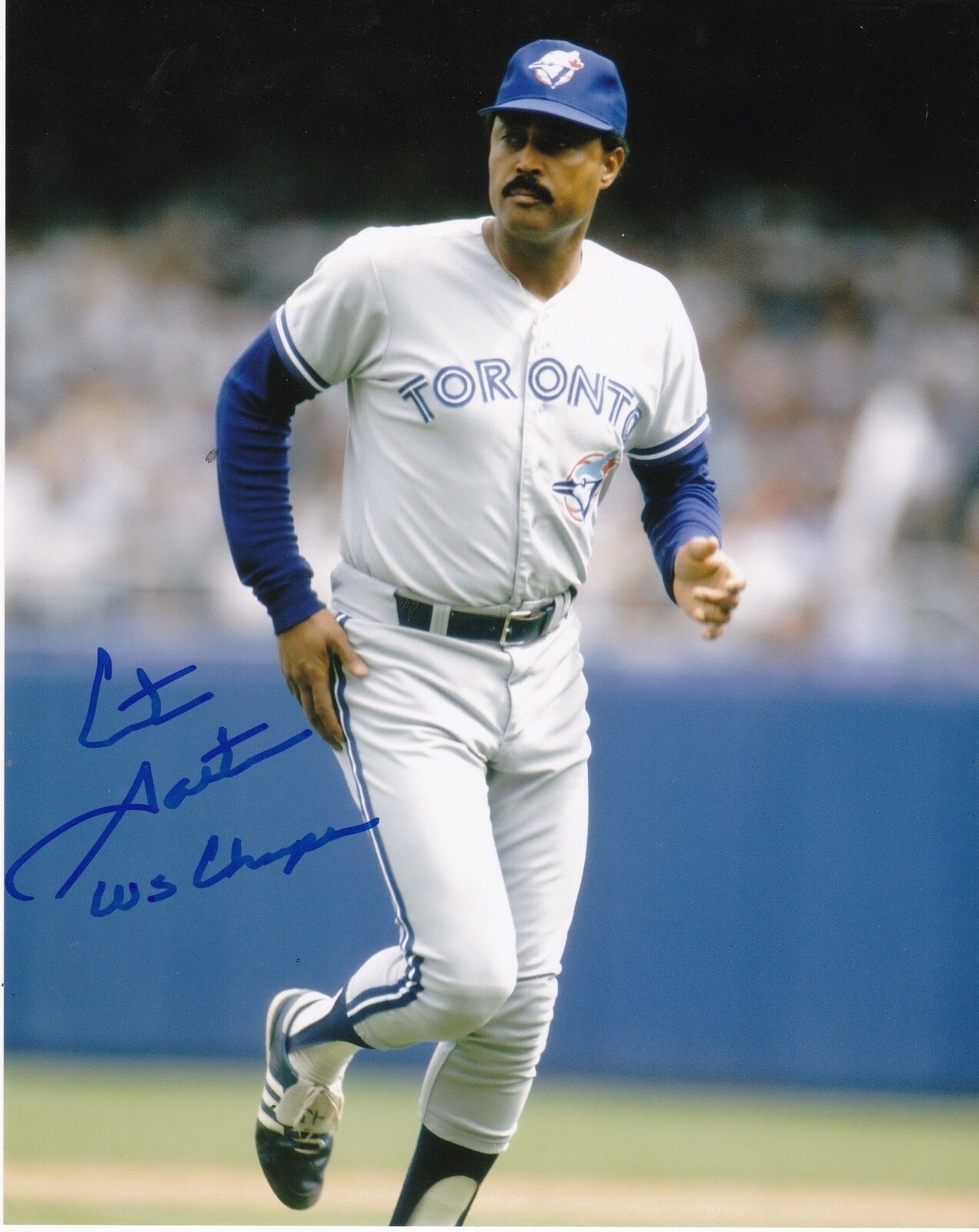 CITO GASTON TORONTO BLUE JAYS WS CHAMPS 92,93 ACTION SIGNED 8x10