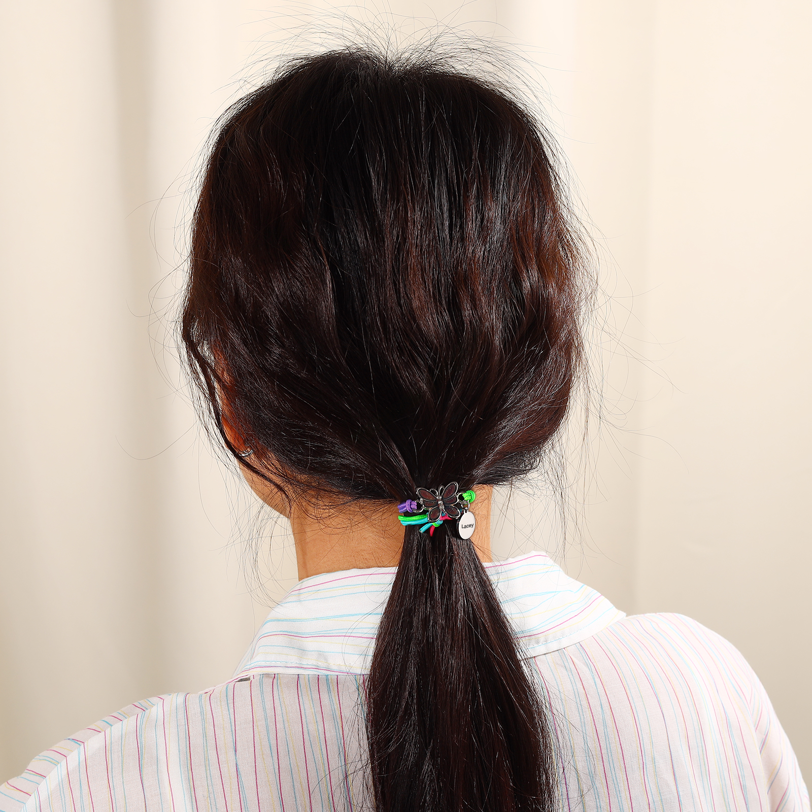 Custom 2 Names Bracelet Set 2 Pieces Hair Ties Back To School Gift for Girls Sisters Best Friends-Jessemade AU