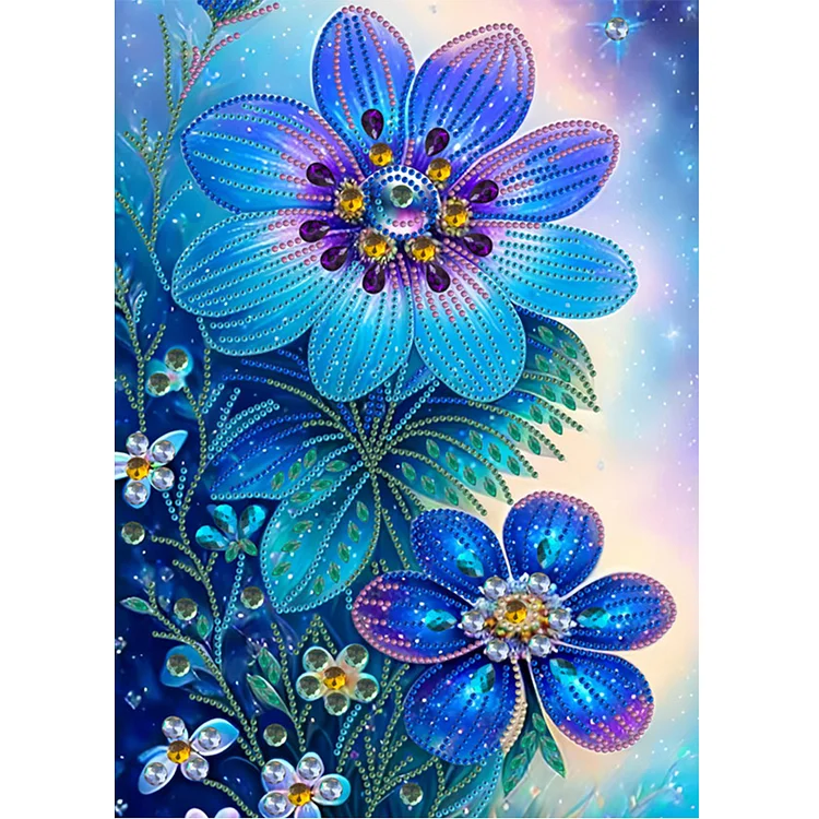 Purple Flowers 30*40cm (Canvas) Special Shaped Drill Diamond Painting gbfke