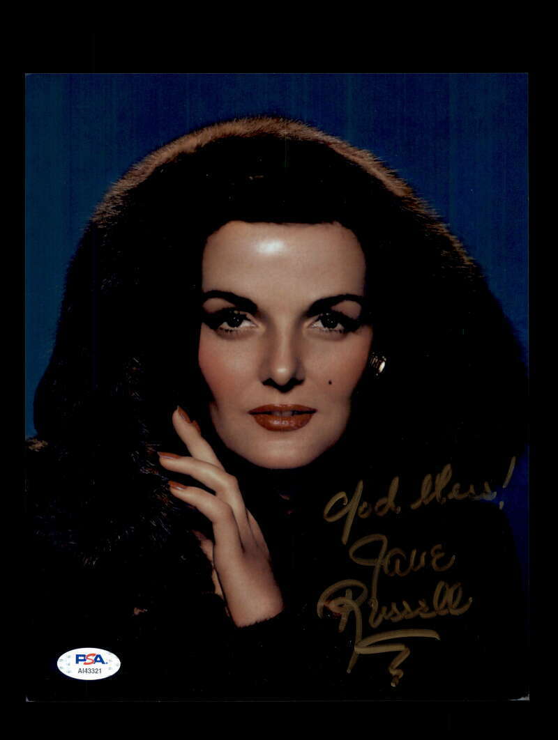 Jane Russell PSA DNA Coa Signed 8x10 Photo Poster painting Autograph