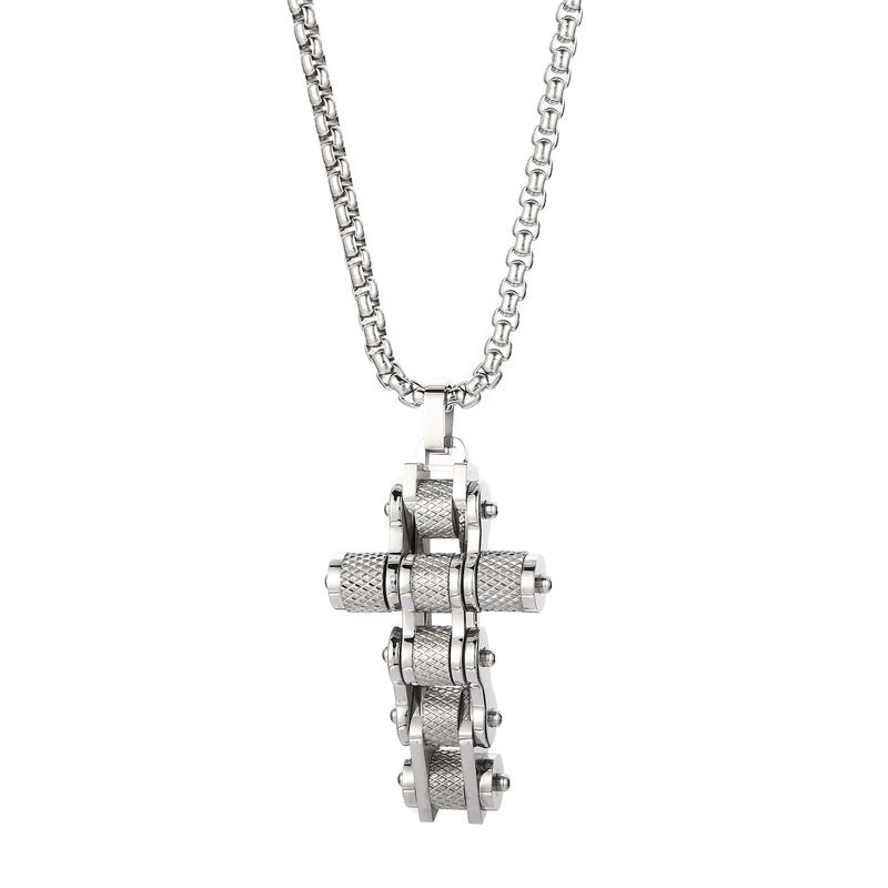 Hip-hop Cross Titanium Steel Plating Men's Pendant Necklace
