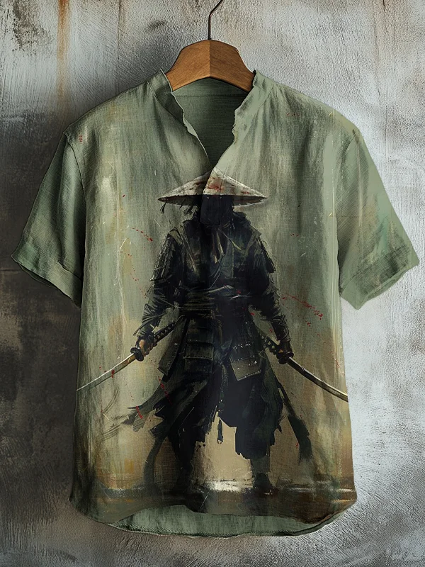 Men's Lonely Brave Warrior Art Print V Neck T-Shirt