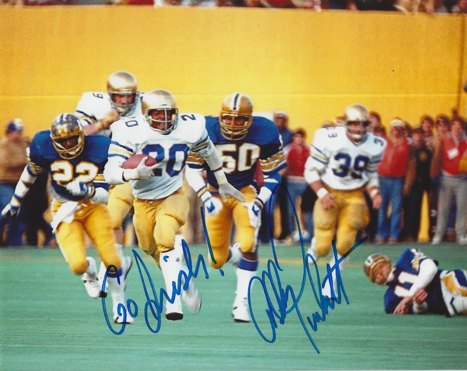 Autographed ALLEN PINKETT Notre Dame 8x10 Photo Poster painting w/COA