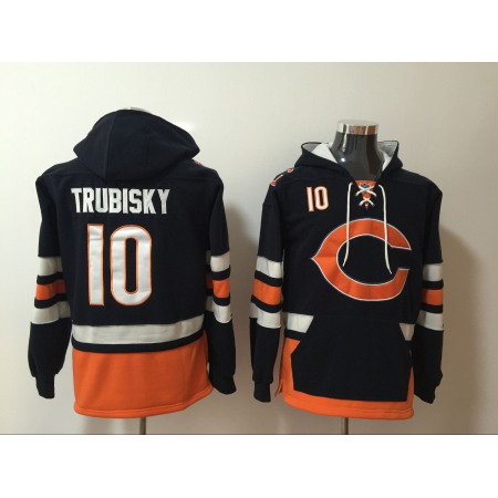 Men's Chicago Bears #34 Walter Payton Navy Blue All Stitched NFL Hoodie Sweatshirt ZTCW