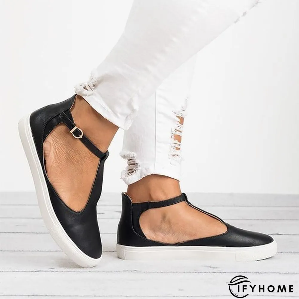 Summer Sandals Round Toe Shoes with Adjustable Buckle | IFYHOME