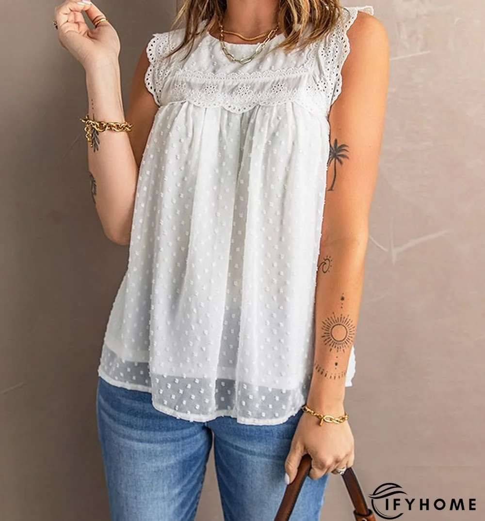 Women Summer Tunic Sleeveless Lace Hollow Tanks Butterfly Sleeve Tassel Sexy Casual Shirt Plus Size Blouse Tops | IFYHOME
