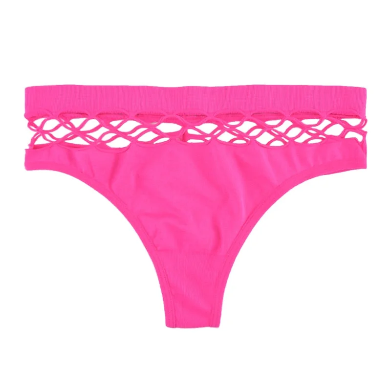 New Women's Underwear Panties Sexy High Elastic Mesh Thong Hip Hip Waist Large Size Comfortable Female Fashion Lingerie