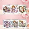 6PCS Diamond Painting Cupid Greeting Card Set with Envelopes for Adults Gifts