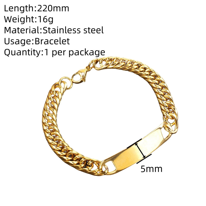 Hip-Hop Solid Color 304 Stainless Steel Plating Unisex Bracelets