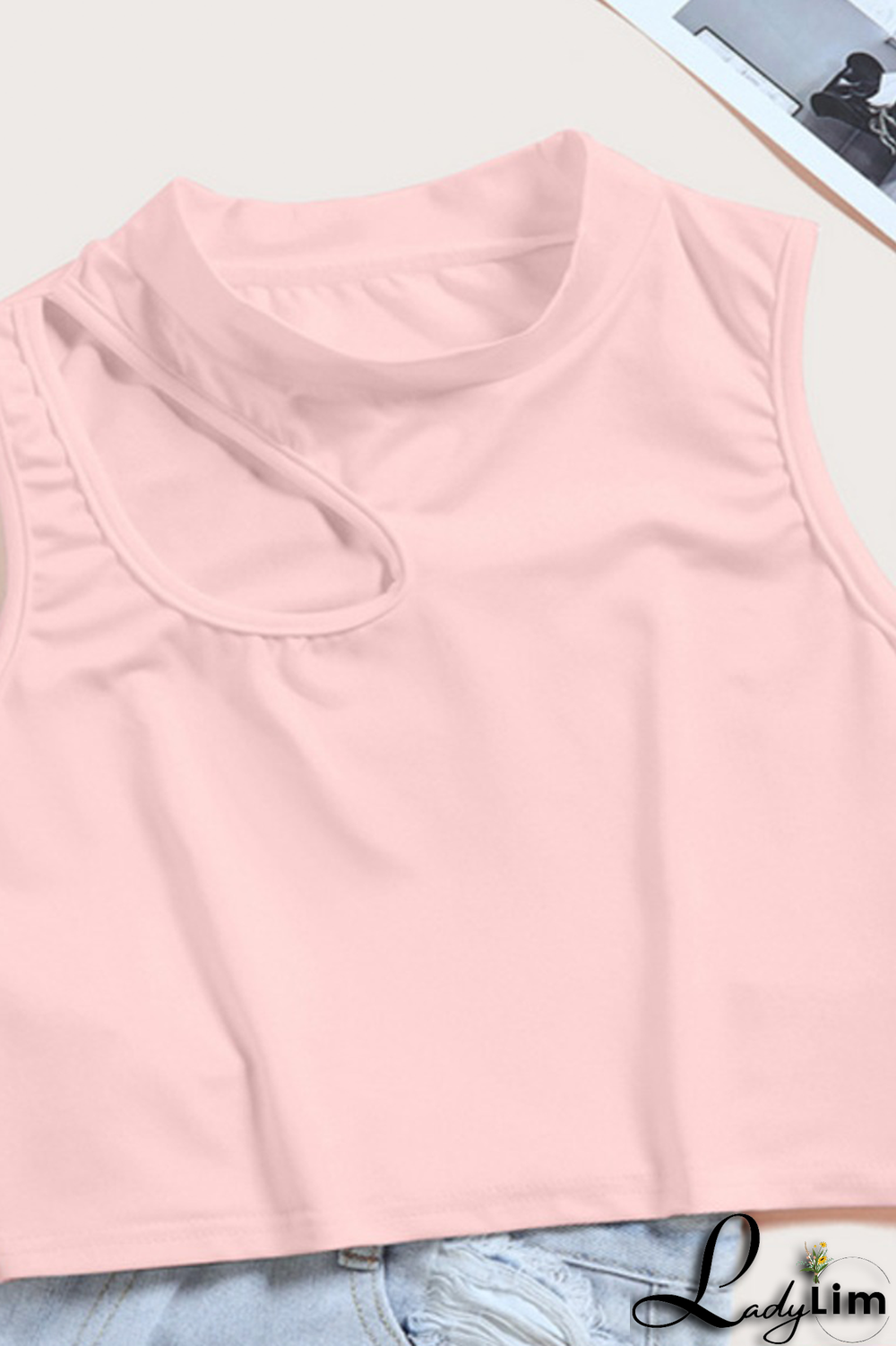 Cream White Sexy Solid Patchwork Half A Turtleneck Tops