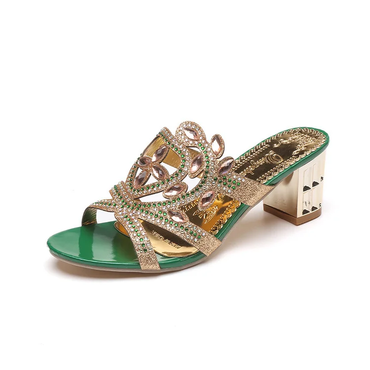 Colourp Colourp High Heel Cool Drag Female 2023 Summer New Pearl Fish Mouth Large Size Sandals Thick Heel Fashion Women's Shoes Slippers