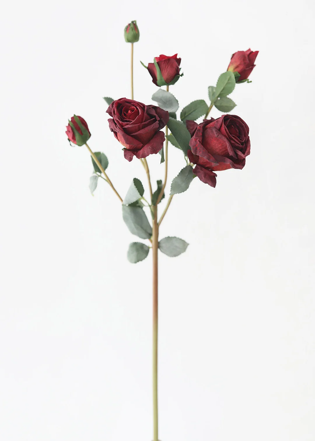 Fake Dried Rose in Burgundy - 27.5"