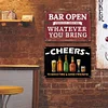2PCS Bar Open and Cheers Funny - Vintage Metal Signs Set - 20*30cm/30*40cm - Warning