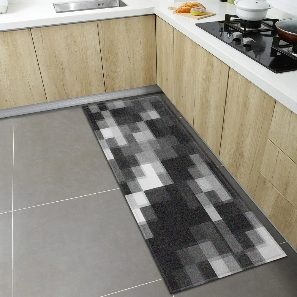 Nordic Kitchen Mat Home Entrance Doormat Bedroom Living Room Children Floor Decor Carpet Hallway Balcony Bath Anti-Slip Long Rug