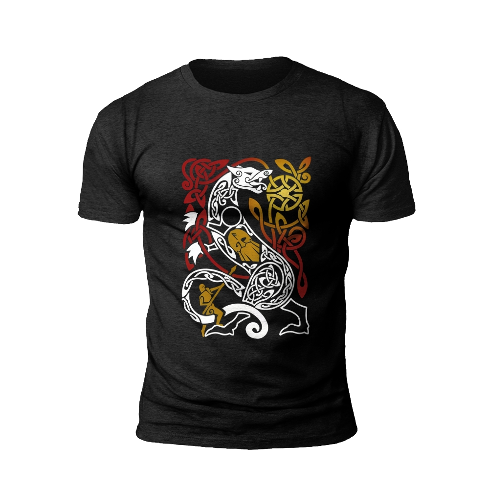 Viking's Fury: The Battle Cry of the Norse Wolf T-shirt