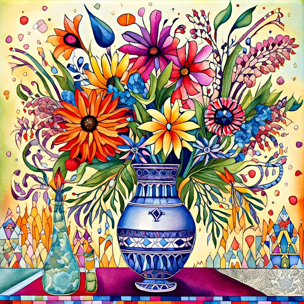 Abstract Flower 30*30cm(canvas) full round drill diamond painting