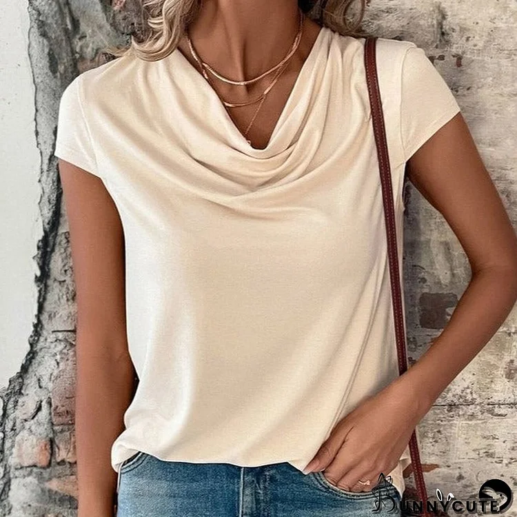 Apricot Plain Short Sleeve Top