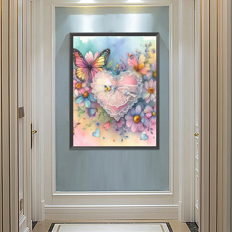 Heart and Butterfly - Full Round - Diamond Painting(50*60cm)