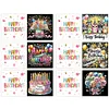 6Pcs f&ecirc;te d&rsquo;anniversaire-bricolage carte de voeux