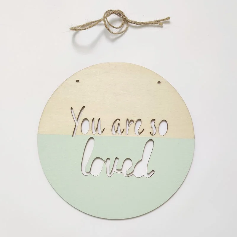 INS Nordic Wooden Positive Slogan Banner Garland You are so loved Wood Chip Kids Room Decoration Nursery Wall Hanging Ornaments