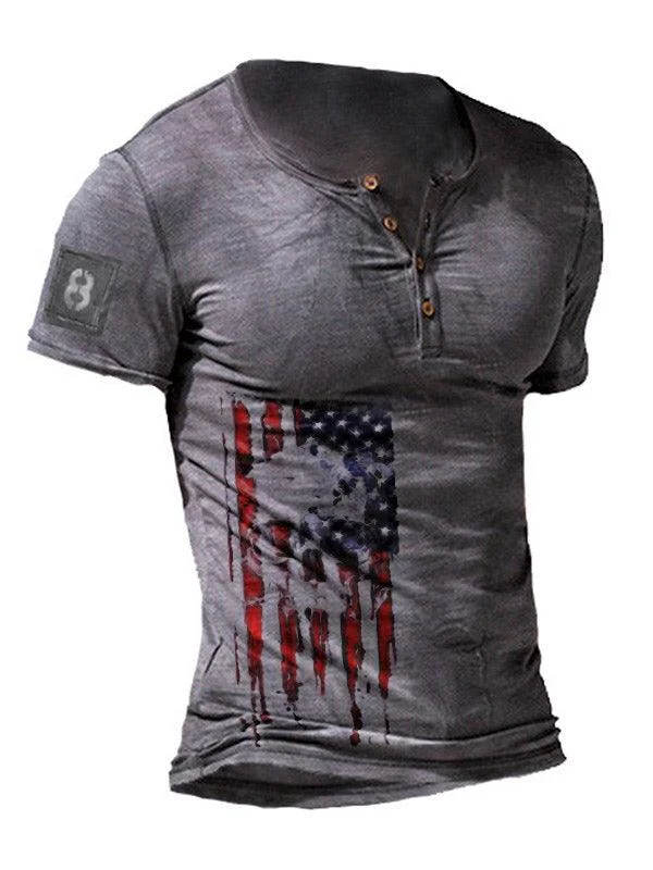 Men's Outdoor Freedom Eagle Print Comfortable Casual T-shirt