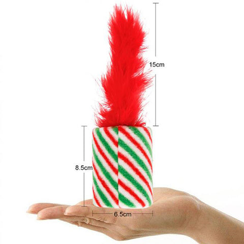Christmas paper tube cat toy