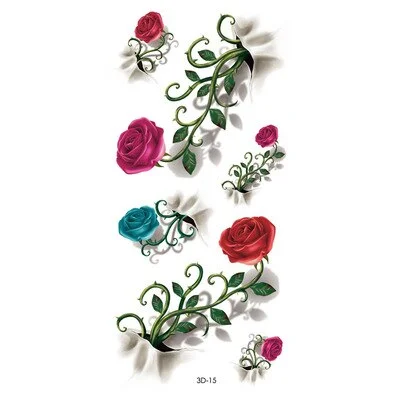 Beauty 1 Pcs Make Up Fake Temporary Tattoos Stickers Rose Flowers Arm Shoulder Tattoo Waterproof Women Big Flash Tattoo On Body