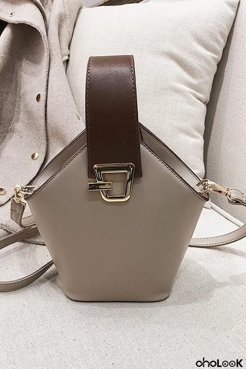 Solid Bucket Shoulder Bag