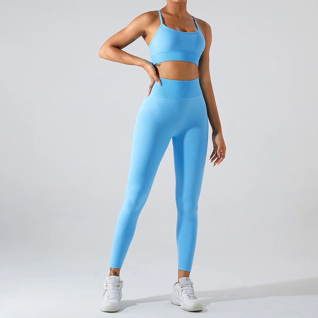 Seamless yoga suit & crosses the back sport sets