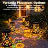 Colorful Sunflower Glow Solar Light LED Outdoor Solar Powered Hanging Garden Lantern IP65 Waterproof Sunflowers Projection Decor Lamp for Terrace/Porch/Lawn/Path