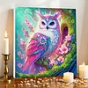 Framed Diamond Painting - Special Shaped - Pink Owl (25x25cm)