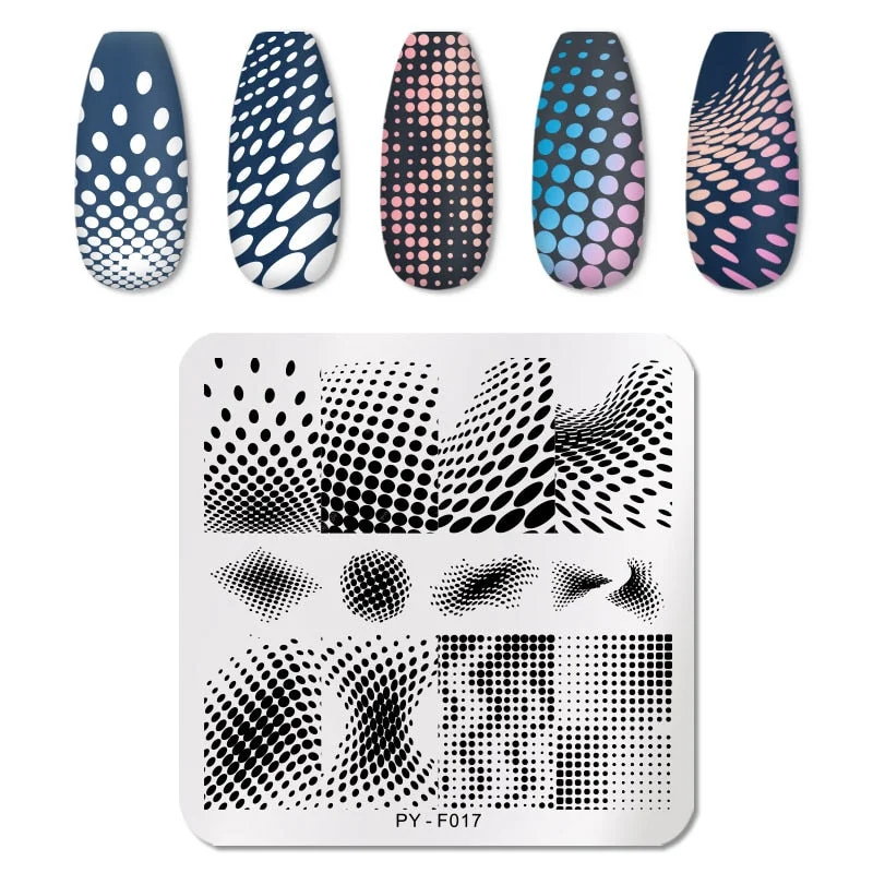 PICT YOU Square Lace Series Nail Stamping Plates Stencil Stainless Steel Tools Nail Art Stamp Design for DIY Image Plate-Nail Inspo