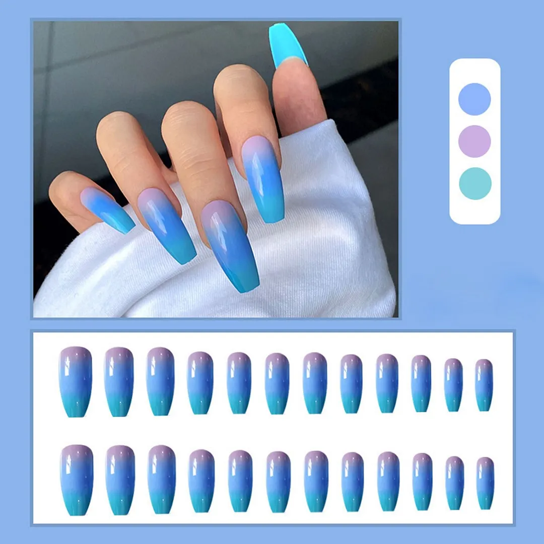 24pcs Extra Long Coffin False Nails yellow Flower designs Rhinestone Ballerina Fake Nails Full Cover Nail Tips Press On Nails