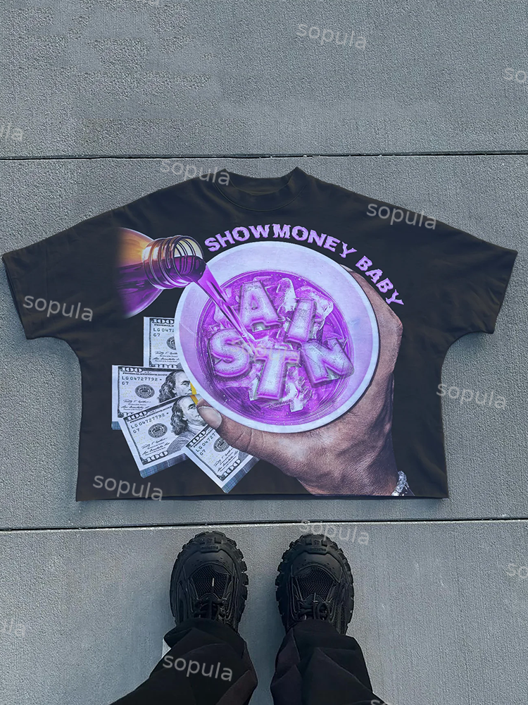 Vintage Saint Showmoney Baby Graphic Cropped T-shirt
