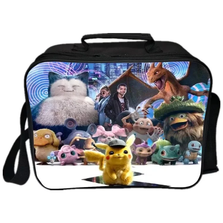 Mayoulove Pocket Monster Pokemon Go Pikachu #11 PU Leather Portable Lunch Box School Tote Storage Picnic Bag-Mayoulove