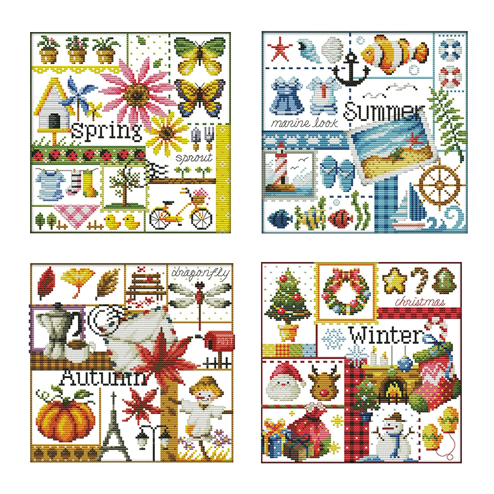 Counted Cross-Stitch Designs for All Seasons