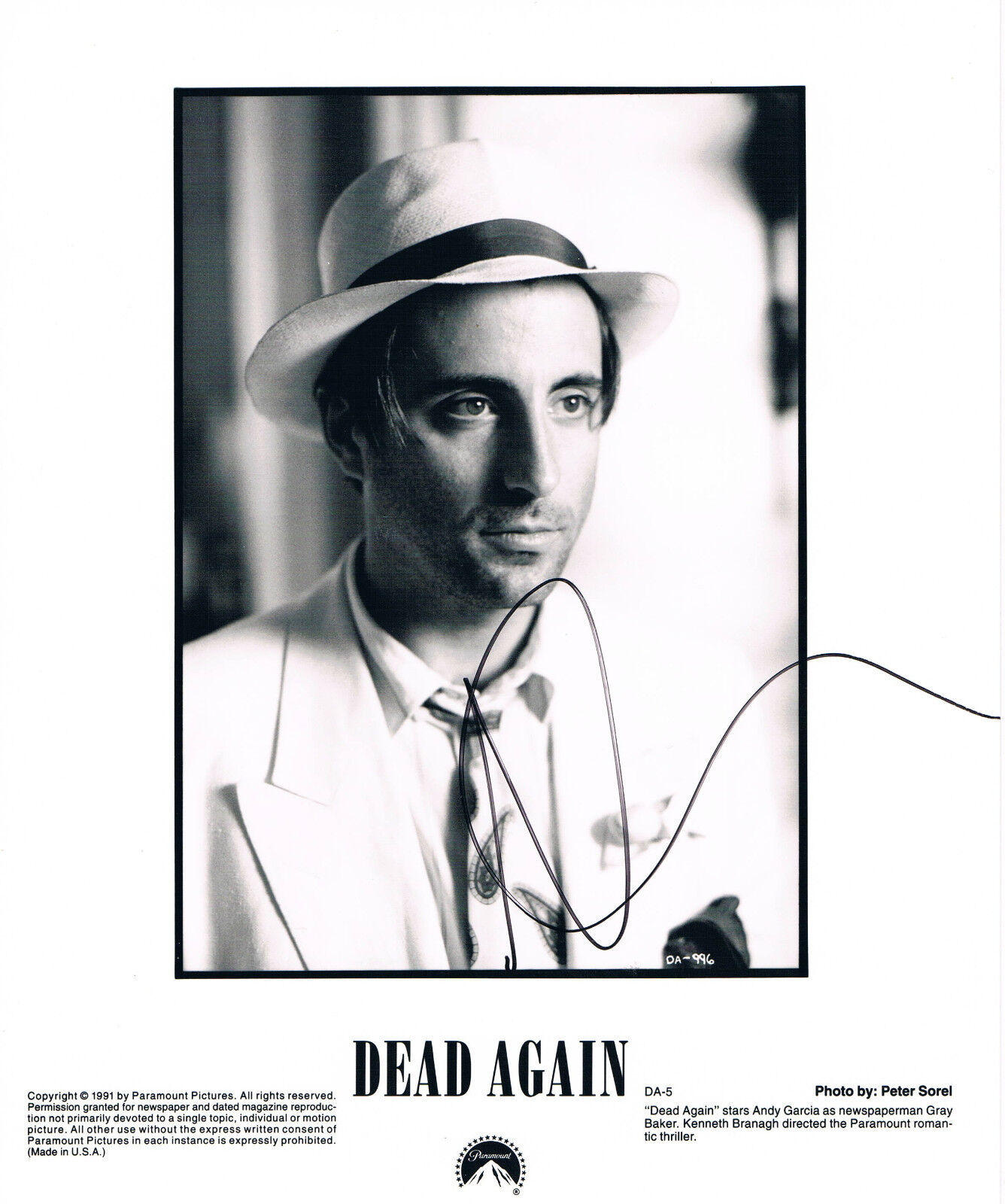 Andy Garcia 1956- genuine autograph 8x10