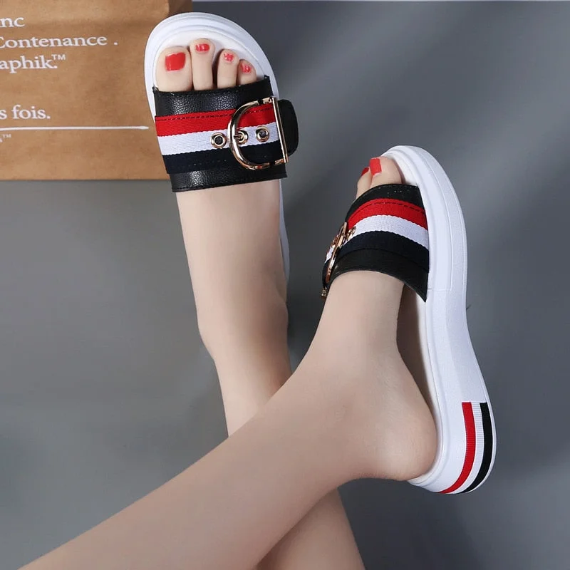 Comemore 2021 Women Slippers Flat Shoes Woman Comfortable Female Sandals Ladies Luxury Home Platform Slides Flip Flops Summer 40