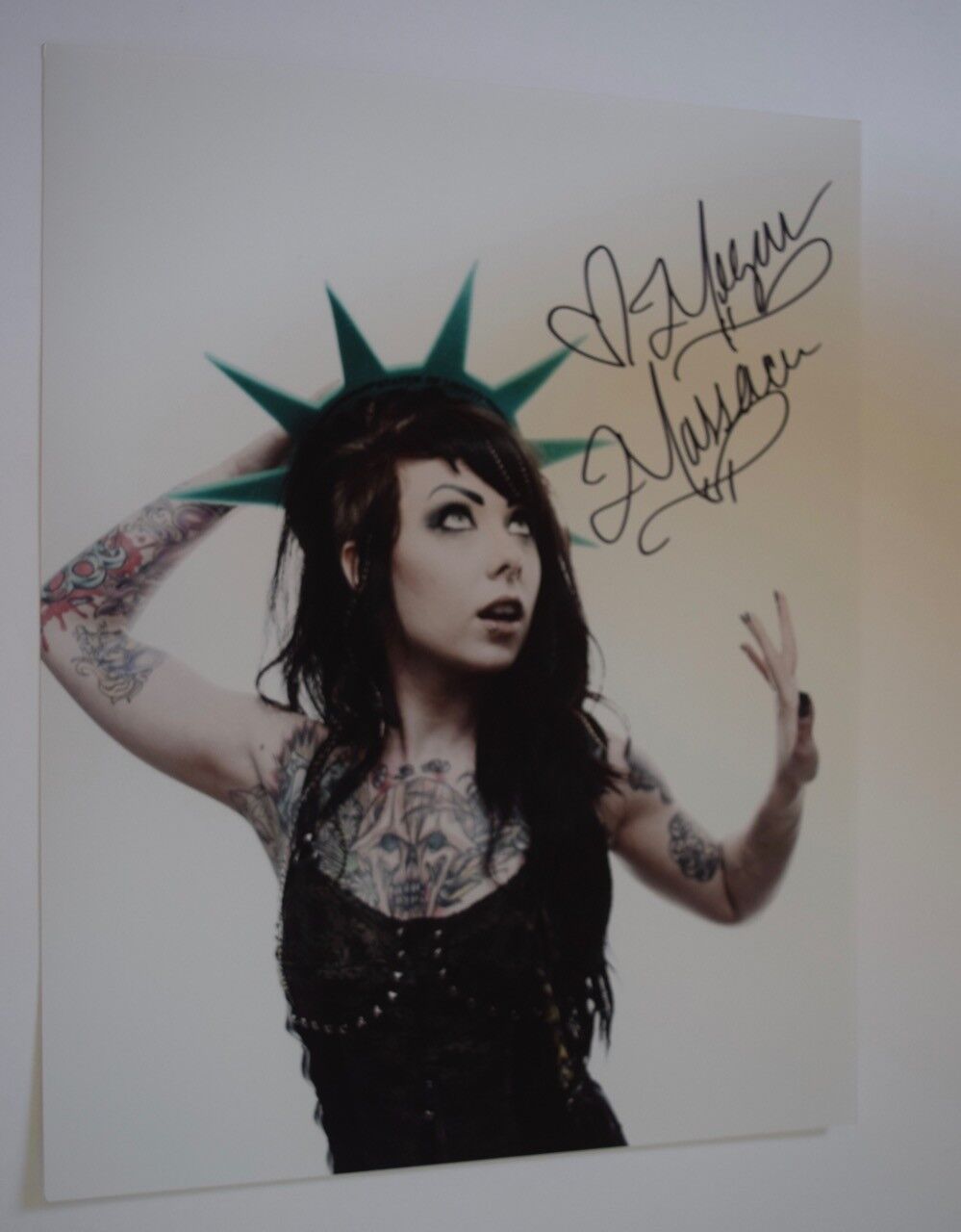 Megan Massacre Signed Autograph 11x14 Photo Poster painting Tattoo Artist NY INK Hot Sexy COA VD