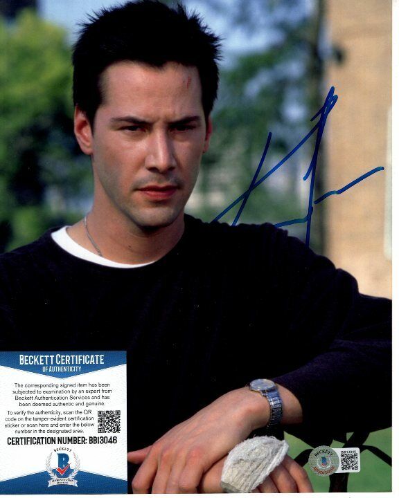 KEANU REEVES signed 8x10 Photo Poster painting Beckett BAS