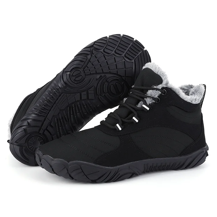 HiGropcore Hike Footwear Winter Barefoot Boots, Fur Lined Waterproof Snow Boots Womens Mens, Wide Toe Box Minimalist Ankle Booties